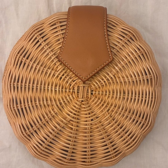 J. McLaughlin Handbags - J. McLaughlin Romina Round Basket Wicker Purse, NWT